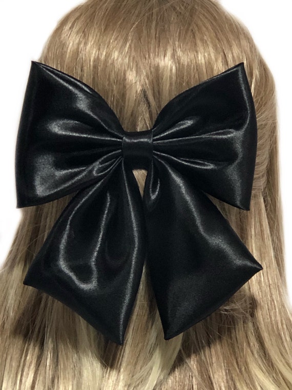 SATIN BOW HAIR TIE BLACK SATIN BOW HAIR TIE BLACK