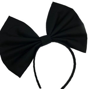 Black Headband For Women, Black Bow Headband, Costume Accessories, Cosplay Hair Bow, Hair Bow For Women, Bow Headband Women, Huge Bows image 2