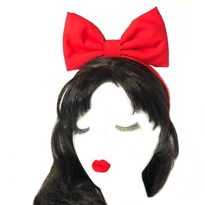 Snow White Headband, Red Bow Headband, Cosplay Bow, Snow White Hair Bow, Snow White Bow, Red Hair Bow, Women Hair Bow. Girls Headband Red image 4