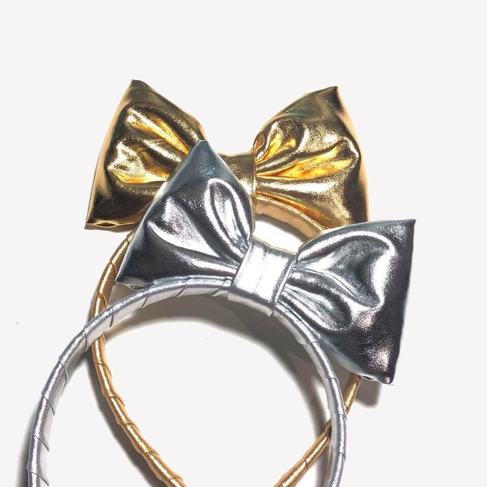 Silver Bow Headband , Cosplay Headband for Women, Silver  display picture 2