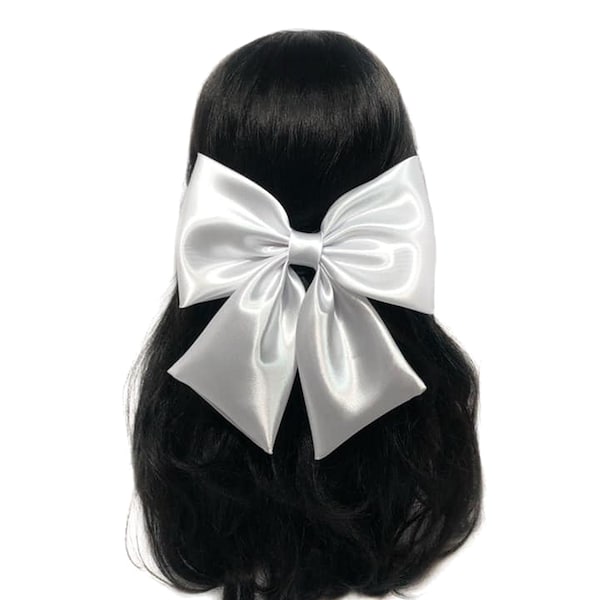 Big White Hair Bow Etsy