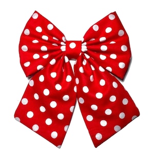 Minnie Mouse Hair Bow, Red Hair Bow, Polka Dots Bow, Hair Bows For Girls, Girls Hair Bows, Toddlers Hair Bows, Cheer Bows, Dance Red Polka Dot
