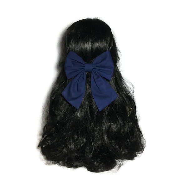Navy Blue Velvet Ribbon Bow Hair Clip, Classic Navy Blue Velvet Hair Bow,  Elegant Ribbon Hair Bow 