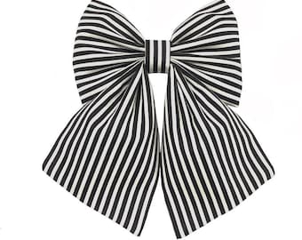 Black white hair bow for women, Black white cosplay bow for girls, Large black white bow, Black Hair bow barrette, Anime hair bows, Hair bow