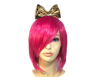 Silver or Gold Bow Headband , Christmas Party Headband, Cosplay Anime Bow, Kawaii Gold Hair Bow, Dance Hair Bow, Costume Accessories, Girls