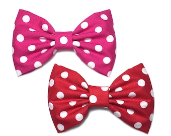 Polka Dot Hair Bow, Polka Dot Bow, Red Polka Dot, Minnie Mouse Bow, Minnie Bow, Toddlers Hair Bows, Hair Bows For Girls, Red Hair Bow, Bows