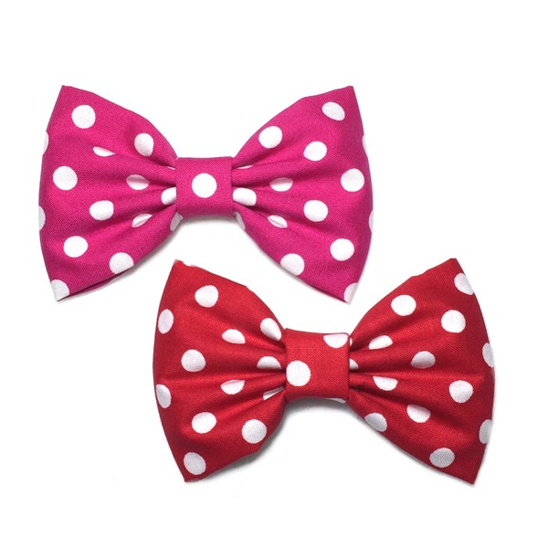 Polka Dot Hair Bow, Polka Dot Bow, Red Polka Dot, Minnie Mouse Bow, Minnie Bow, Toddlers Hair Bows, Hair Bows For Girls, Red Hair Bow, Bows