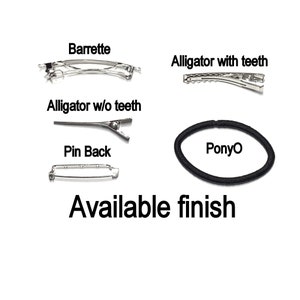 Puede incluir: Una variedad de pinzas para el cabello y un el&aacute;stico para el cabello. Las pinzas incluyen una barrette, una pinza de cocodrilo con dientes, una pinza de cocodrilo sin dientes y una pinza de seguridad. El el&aacute;stico para el cabello es negro.