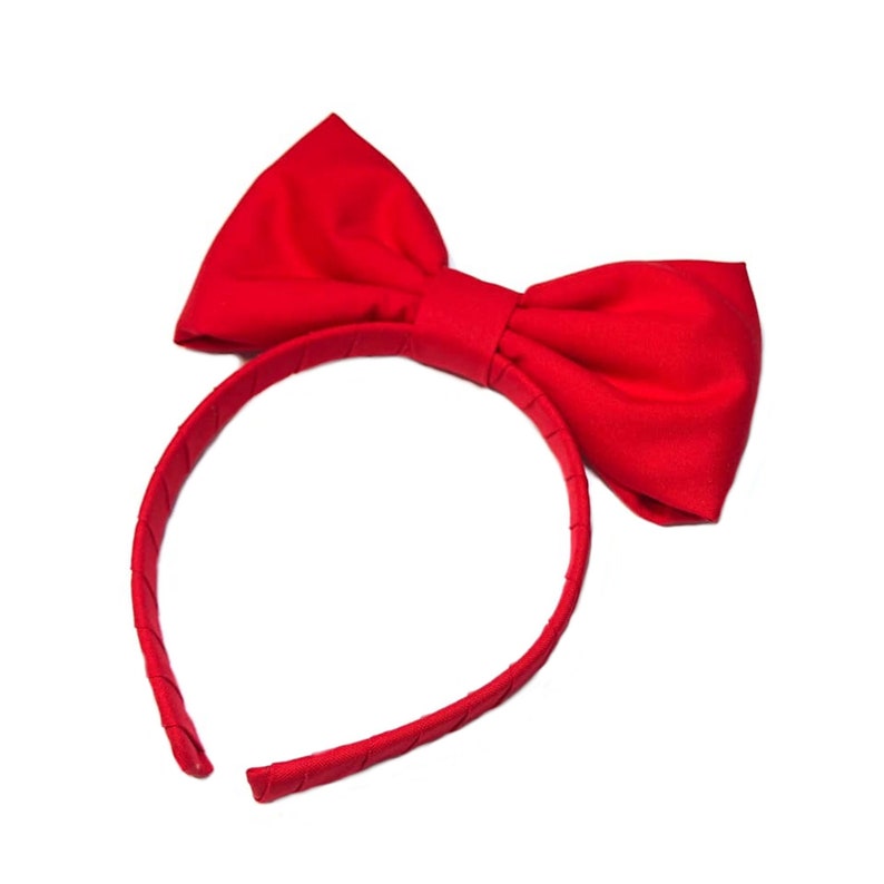 Snow White Headband, Red Bow Headband, Cosplay Bow, Snow White Hair Bow, Snow White Bow, Red Hair Bow, Women Hair Bow. Girls Headband Red image 3