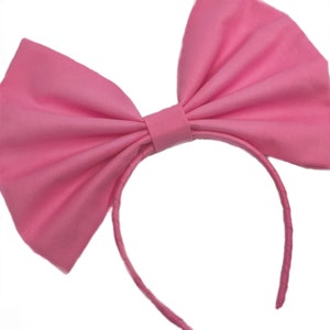 Pink Cosplay Headband, Large Pink Hair Bow, Big Pink Bow, Pink Cosplay, Pink Headband Women, Anime Bows, Hair Bow For Women, Oversize Bow image 2