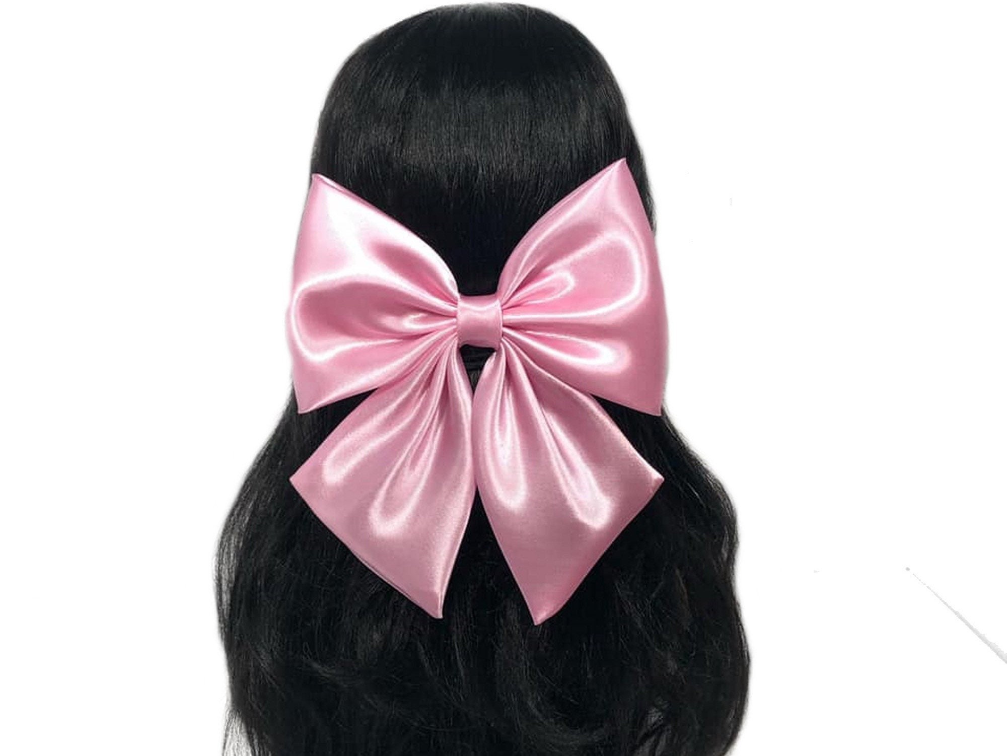 Black Big Satin Bow Large Hair Bow for Party Oversized Bow With
