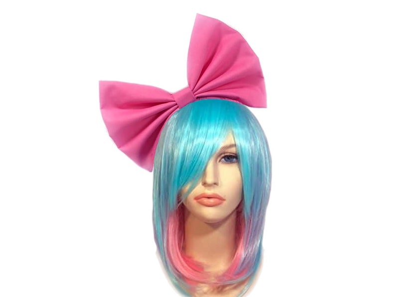 Pink Cosplay Headband, Large Pink Hair Bow, Big Pink Bow, Pink Cosplay, Pink Headband Women, Anime Bows, Hair Bow For Women, Oversize Bow image 1