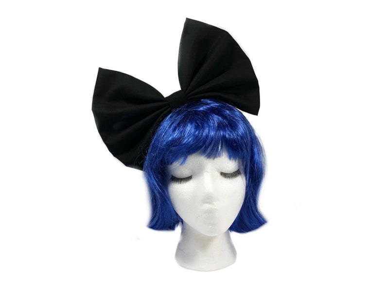 Black Headband For Women, Black Bow Headband, Costume Accessories, Cosplay Hair Bow, Hair Bow For Women, Bow Headband Women, Huge Bows image 9