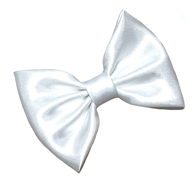 White Satin Hair Bow – Big, Medium, or Small – Handmade Bow for Girls or Women Bild 2