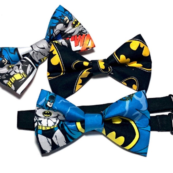 Batman Bow Tie, Boys Bow Ties, Bow Ties For Boys, Bow Ties For Men, Bowties, Baby Bowtie, Black Bow Tie, Superhero Bowtie, Hairbow Clip