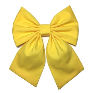 Yellow Hair Bow, Large Hair Bow, Yellow Cheer Bow, Handmade Hair Bow, Cosplay Anime Bow, Bow For Girls, Yellow Bow, Kawaii Yellow image 4