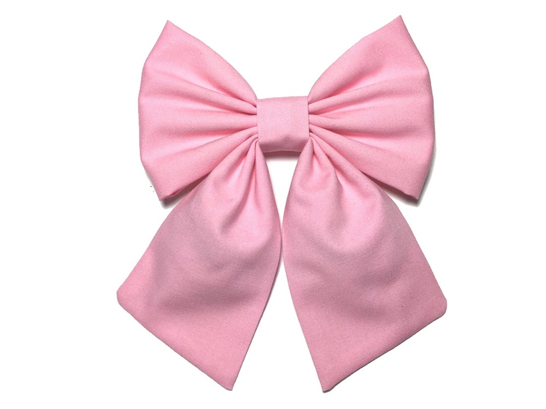 1pc Light Pink Silk Ribbon Bow Hair Clip For Girls, Elegant Solid Color  Butterfly Headwear