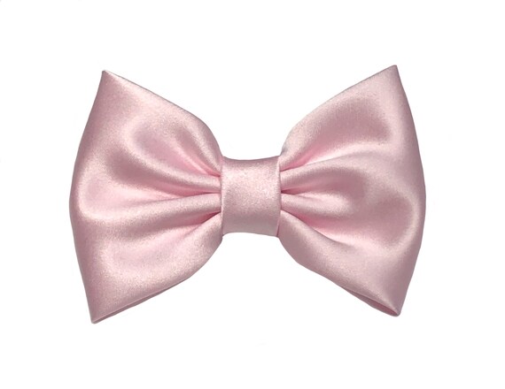 Large 4” Girls Pink Hair Bow Bobble Wedding Flower Girls School Pink Bow Sparkly