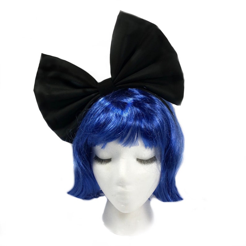 Black Headband For Women, Black Bow Headband, Costume Accessories, Cosplay Hair Bow, Hair Bow For Women, Bow Headband Women, Huge Bows image 3