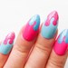 Kim Inmon reviewed Kawaii Cotton Candy Stiletto Nails / Fake Nails / Press on Nails / Drippy Nails / Pink and Blue