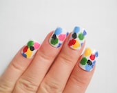 Items Similar To Artsy Paint Splatter Nails Fake Nails False Nails