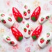 Reviewed by Inactive reviewed 24 Strawberry Stiletto Nails / Fake Nails / False Nails / Press on / Kawaii / Cute / Summer / Nails