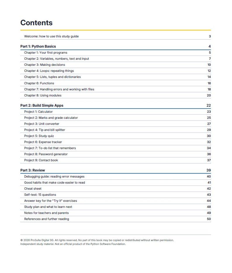 Python Starter Lab: Beginner Coding Study Guide, Desktop Automation Curriculum, App Building Workbook with Syntax Cheat Sheet PDF image 2
