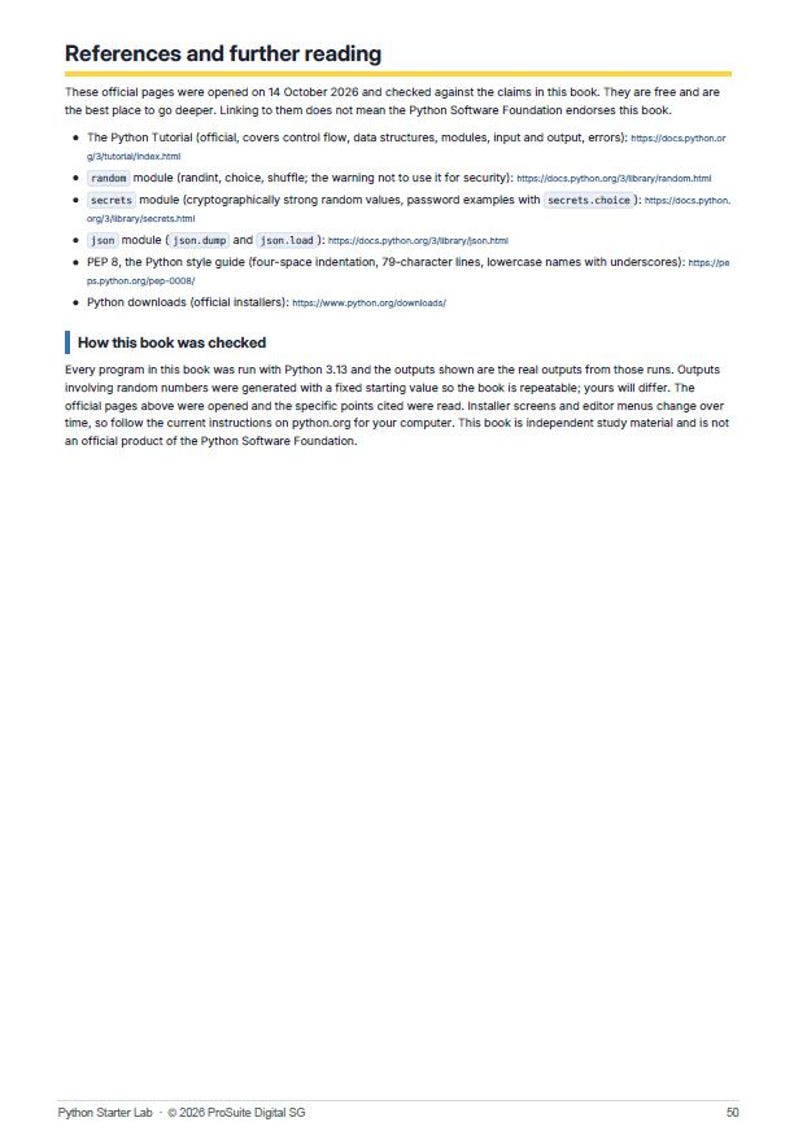 Python Starter Lab: Beginner Coding Study Guide, Desktop Automation Curriculum, App Building Workbook with Syntax Cheat Sheet PDF image 5