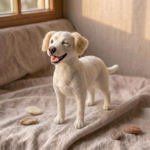 Dog Needle Felting Kit for Beginners | Wool Supplies+Step Guide, DIY Craft, Stress Relief Hobby, Gift for Crafters, Birthday Present