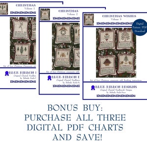 Christmas Wishes Bundle (BRD-018, 019, 020) Cross Stitch Charts – Digital Pattern PDF Download