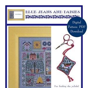 Blue Jeans and Daisies - Part 1 of 3 (BRD-109A) Cross Stitch Chart – Digital Pattern PDF Download