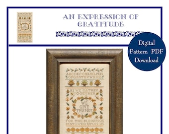 An Expression of Gratitude (BRD-057) Cross Stitch Chart – Digital Pattern PDF Download