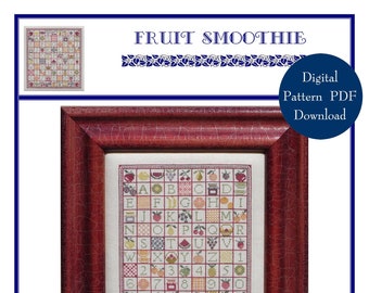 Fruit Smoothie (BRD-058) Cross Stitch Chart – Digital Pattern PDF Download