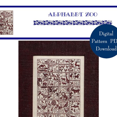 Alphabet Zoo BRD075 Cross Stitch Chart Digital Pattern Etsy