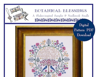 Botanical Blessings (BRD-110) Cross Stitch Chart – Digital Pattern PDF Download