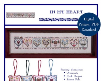 In My Heart (BRD-091) Cross Stitch Chart – Digital Pattern PDF Download