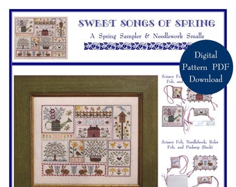 Sweet Songs of Spring (BRD-090) Cross Stitch Chart – Digital Pattern PDF Download