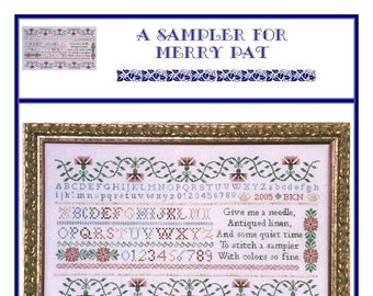 A Sampler for Merry Pat (BRD-016) Cross Stitch Chart - Paper Pattern