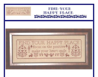 Find Your Happy Place (BRD-031) Cross Stitch Chart - Paper Pattern