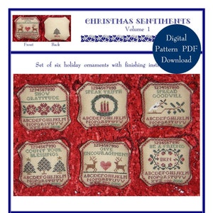 Christmas Sentiments Volume 1 (BRD-042) Cross Stitch Chart – Digital Pattern PDF Download