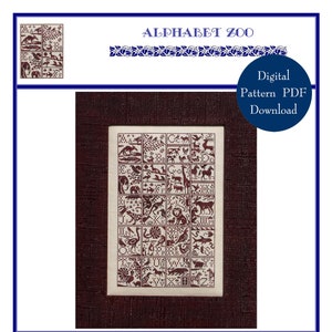 Alphabet Zoo (BRD-075) Cross Stitch Chart – Digital Pattern PDF Download