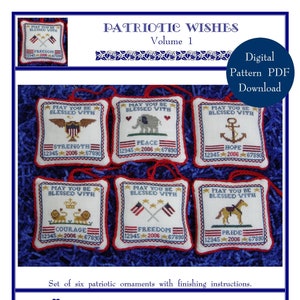 Patriotic Wishes Volume 1 (BRD-033) Cross Stitch Chart – Digital Pattern PDF Download