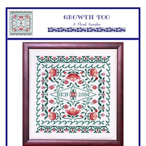 Growth Too A Floral Sampler BRD-002 Cross Stitch Chart Paper Pattern image 1