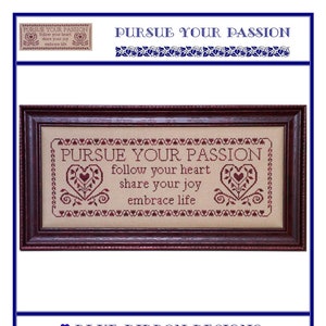 Pursue Your Passion BRD-007 Cross Stitch Chart Paper Pattern image 1