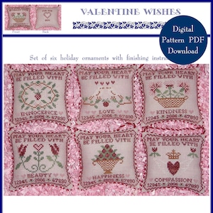 Valentine Wishes (BRD-026) Cross Stitch Chart – Digital Pattern PDF Download