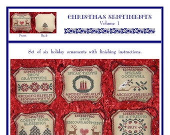 Christmas Sentiments Volume 1 (BRD-042) Cross Stitch Chart - Paper Pattern