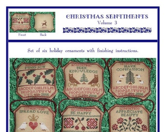 Christmas Sentiments Volume 3 (BRD-044) Cross Stitch Chart - Paper Pattern