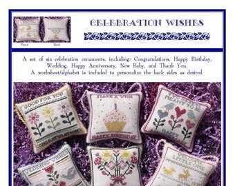 Celebration Wishes (BRD-070) Cross Stitch Chart - Paper Pattern