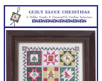 Quilt Block Christmas (BRD-117) Cross Stitch Chart - Paper Pattern