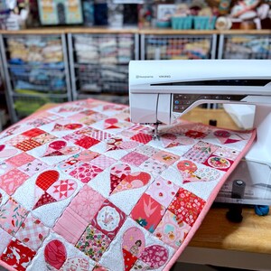 Patchwork in the Heart - Quilt Pattern - Mini Quilt, Wall Hanging - Scrap Quilt - Appliqué Heart Quilt - Paper Pattern BRD-Q024